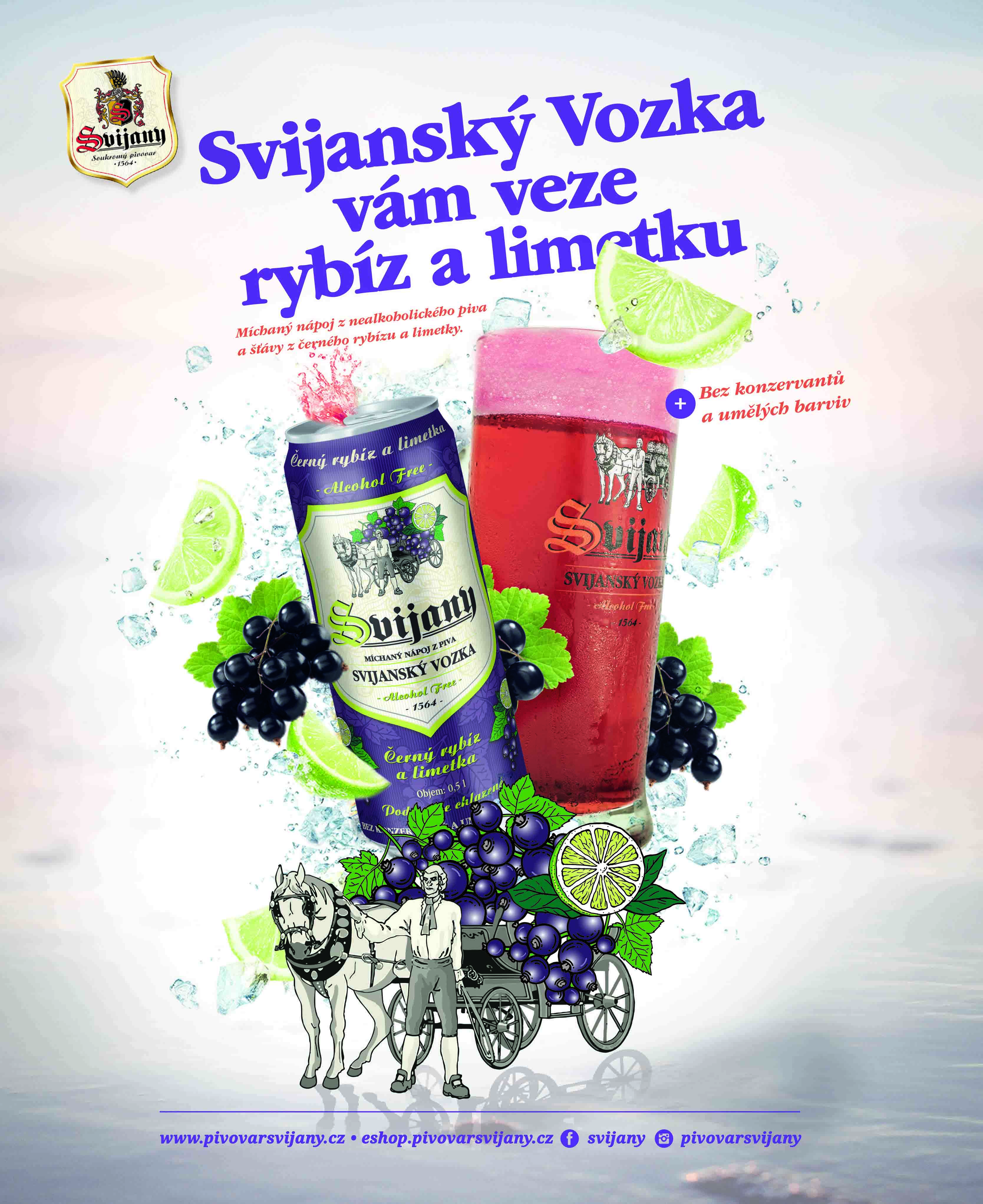 Svijanský Vozka Černý rybíz a limetka grafika